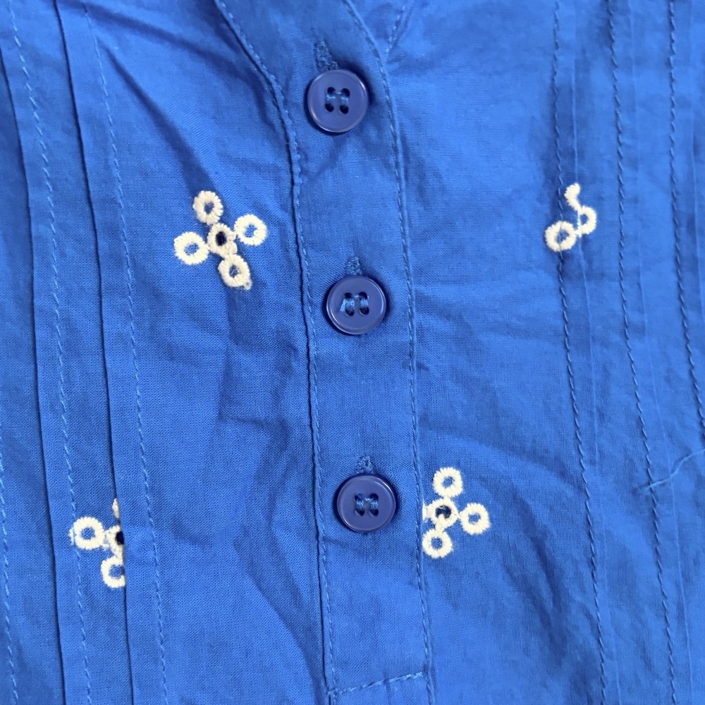 Woman Within Blue Women's 3/4 Sleeve Embroidered Tunic Top Shirt Size 1X - Picture 3 of 9